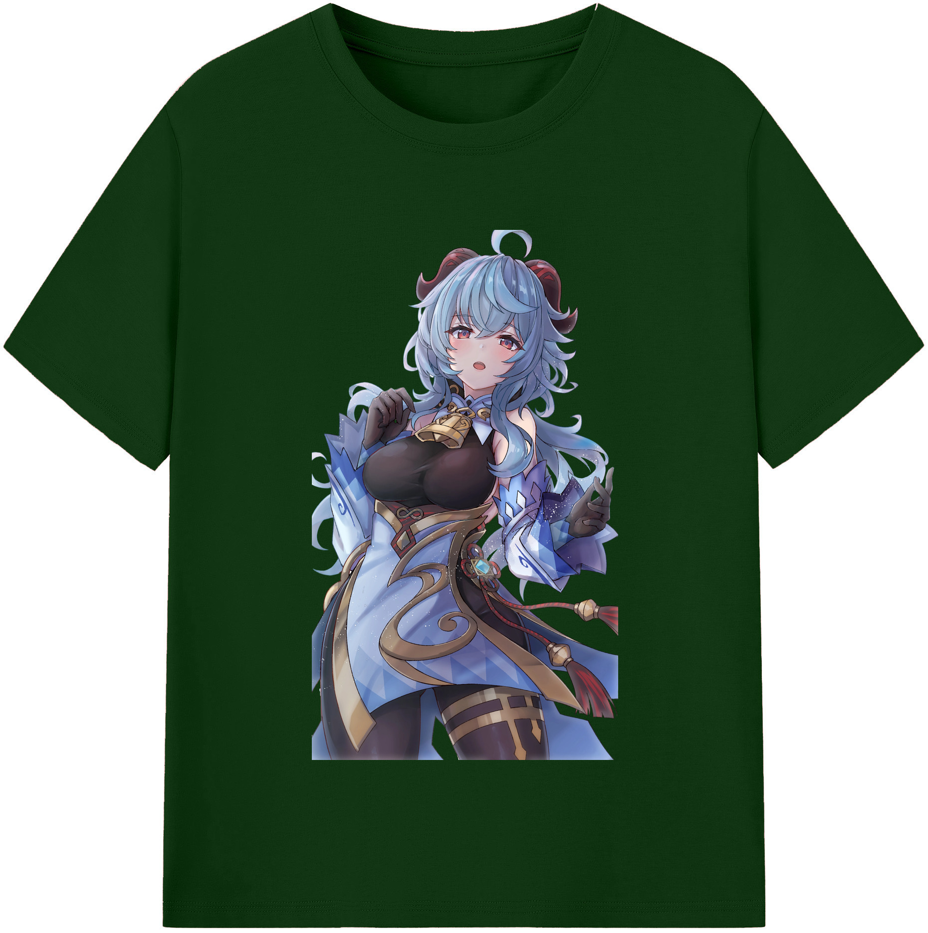 げんし神 甘雨 かんう genshin Ganyu 綿100％半袖Tシャツ（フロントプリント）